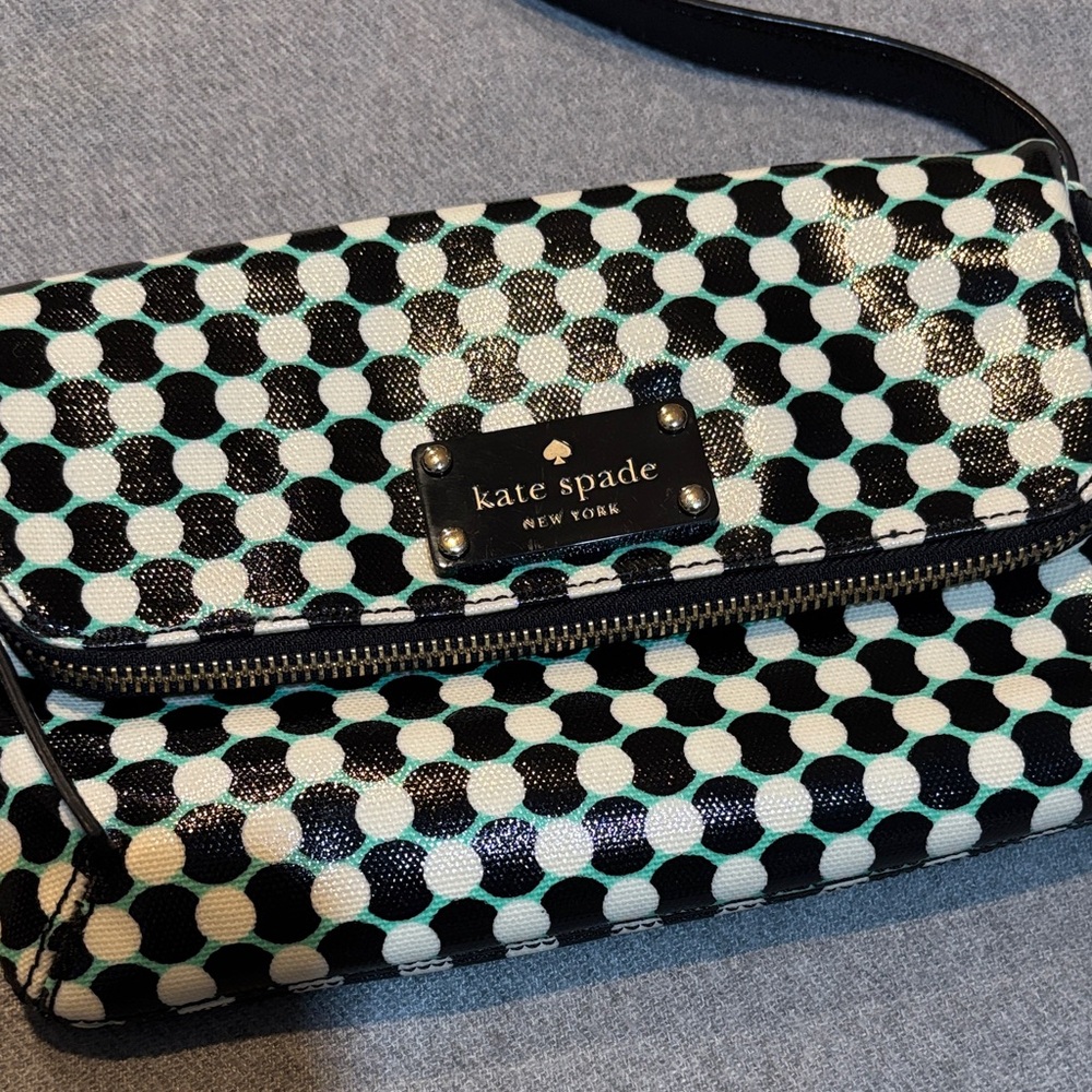 Kate Spade Black and White Geometric Crossbody Bag
